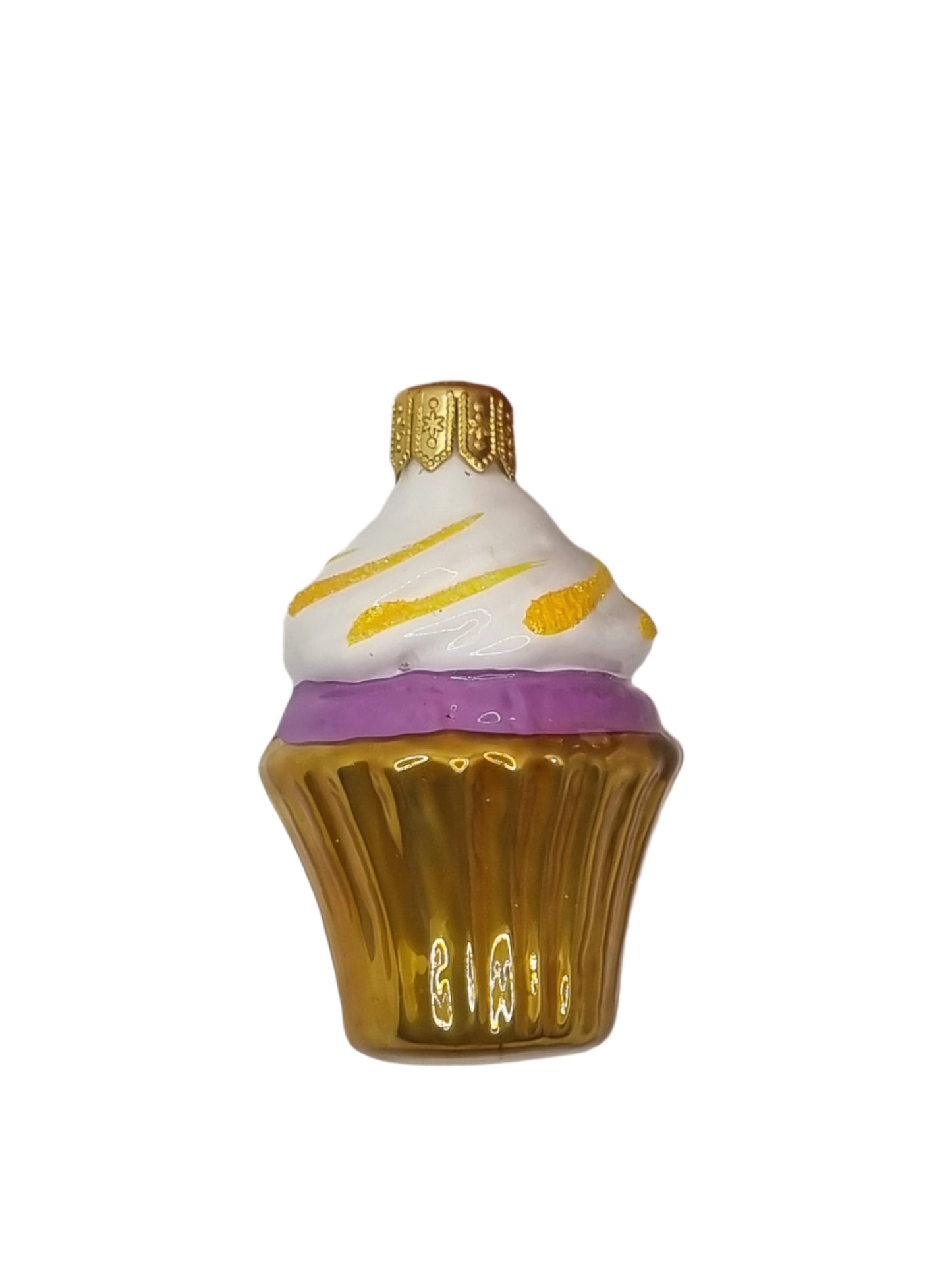 European Glass Christmas ornament of a Cupcake (F)