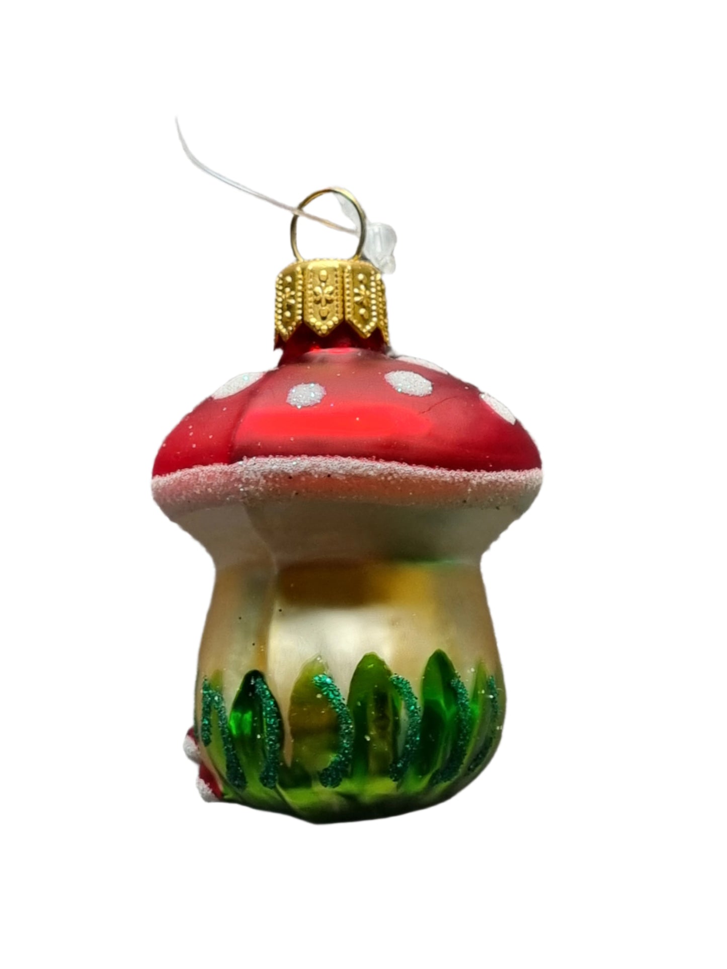 European Glass Christmas ornament of a Mushroom | Assorted Red Cap with White Stem (I)