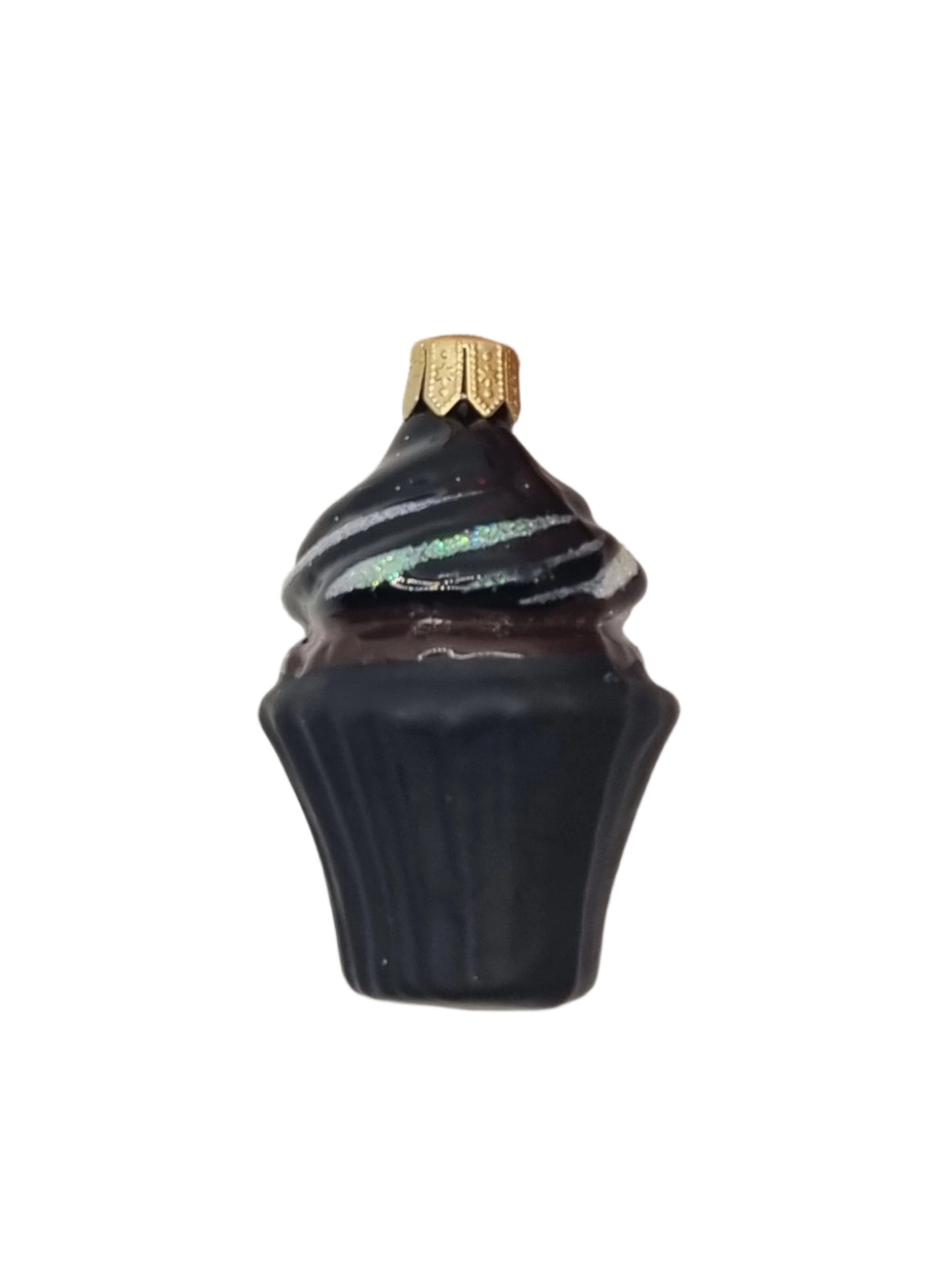 European Glass Christmas ornament of a Cupcake (F)
