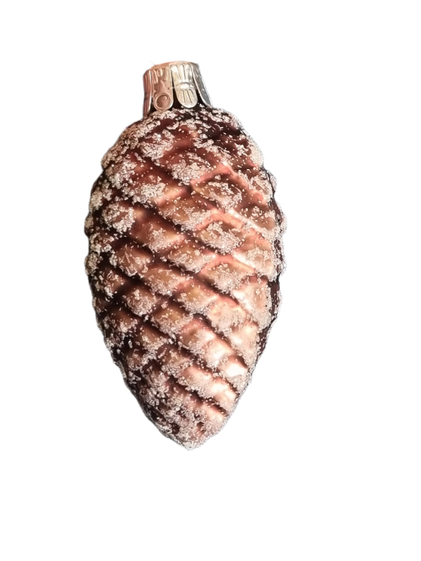 European Glass Christmas ornament of a Pinecone | Small Frosted (F)