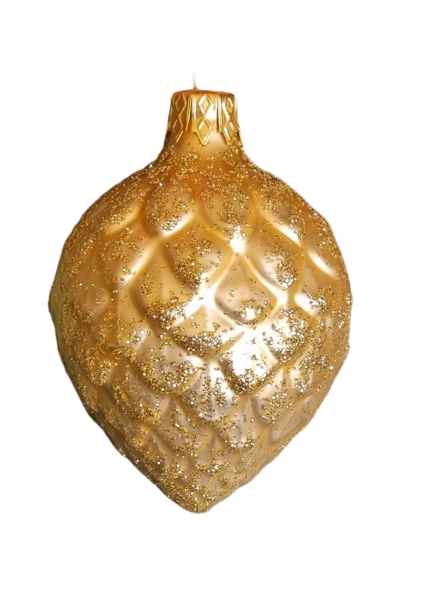 European Glass Christmas ornament of a Pinecone | Fat Frosted (F)