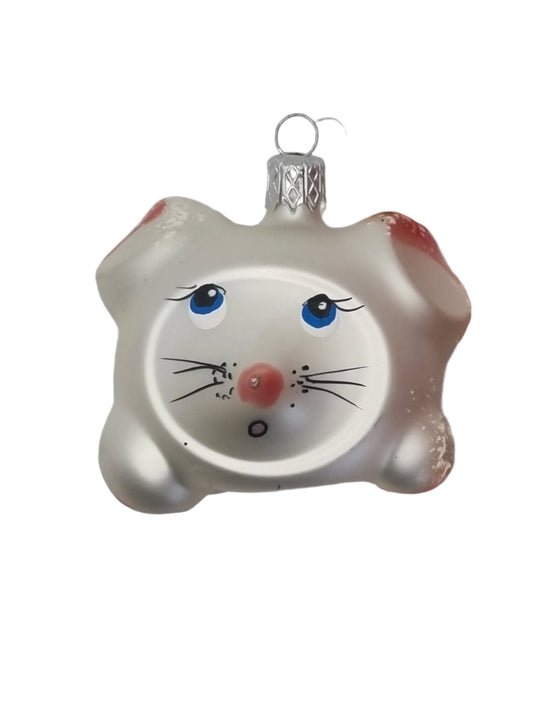European Glass Christmas ornament of a Mouse with Long Nose (F)