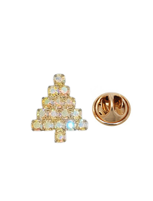 European Glass Christmas ornament of a Gold Diamond Tree | Pins