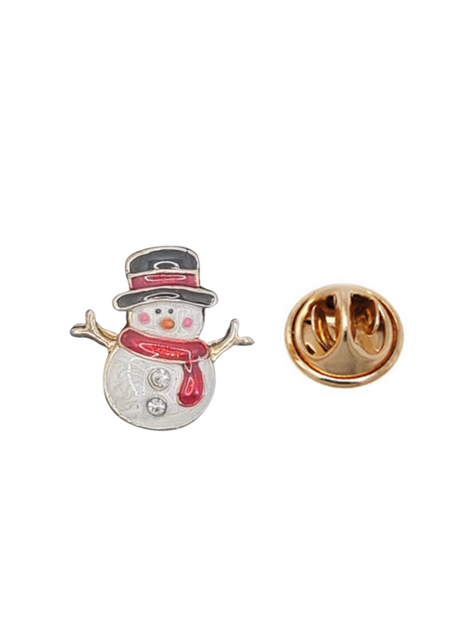 European Glass Christmas ornament of a Matt Snowman Red Scarf | Pins