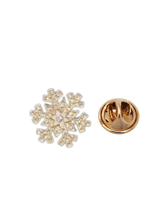 European Glass Christmas ornament of a Large Gold Snowflake | Pins