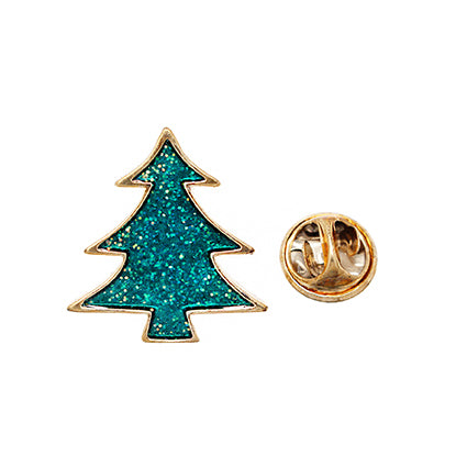 European Glass Christmas ornament of a Solid Tree | Pins