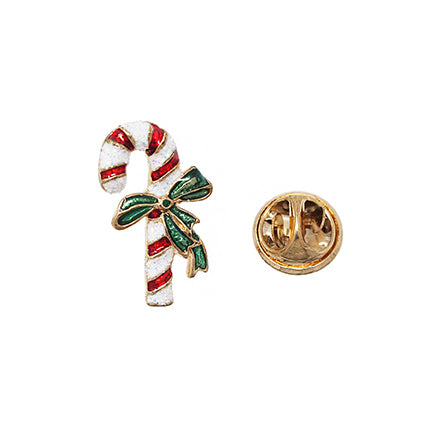 European Glass Christmas ornament of a Single Candy Cane | Pins