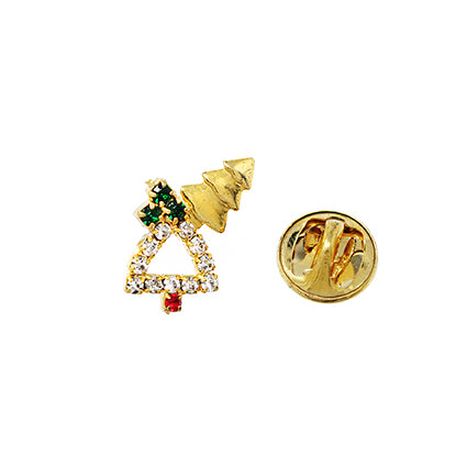 European Glass Christmas ornament of a Tree W Gold Arrow | Pins