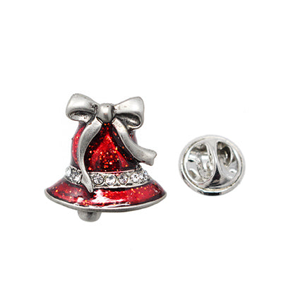 European Glass Christmas ornament of a Single Red Bell | Pins