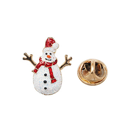 European Glass Christmas ornament of a Single Sparkle Snowman | Pins