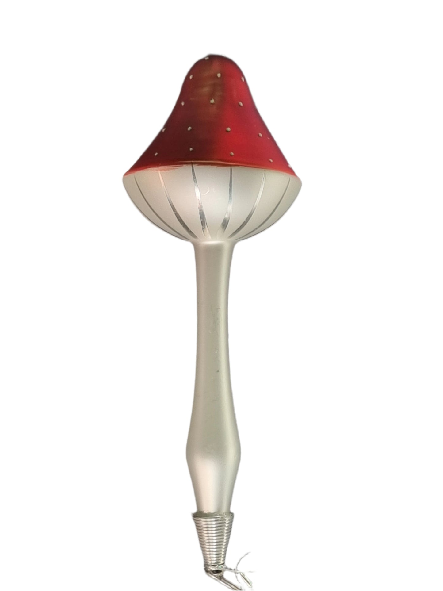 Mushroom | Green Sparkle Grass White Dots on Clip (K)