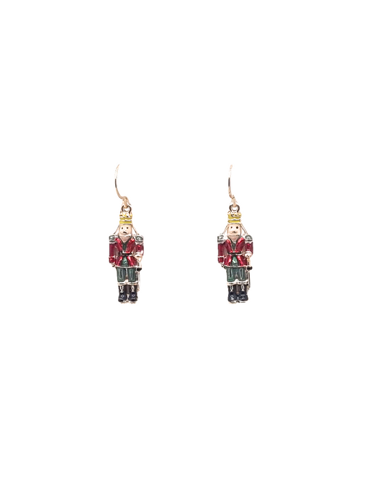European Glass Christmas ornament of a Nutcracker | Earrings