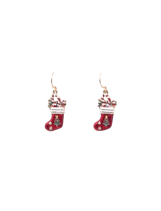 European Glass Christmas ornament of a Stockings | Earrings