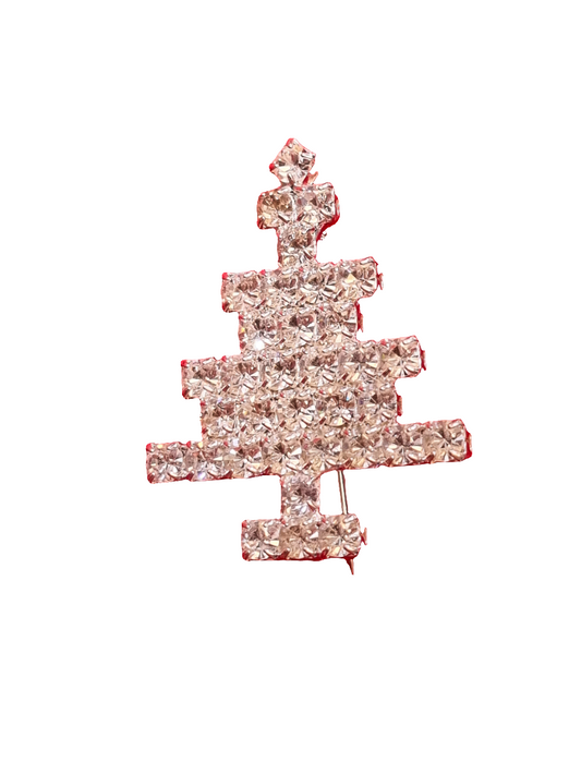 European Glass Christmas ornament of a Small Four Tier Crystal Tree | Brooch V