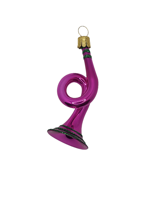 European Glass Christmas ornament of a Trumpet (K)