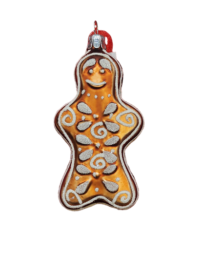 European Glass Christmas ornament of a Gingerbread Man (M)