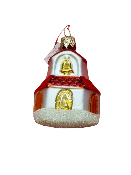 European Glass Christmas ornament of a Silent Night Chapel (G)