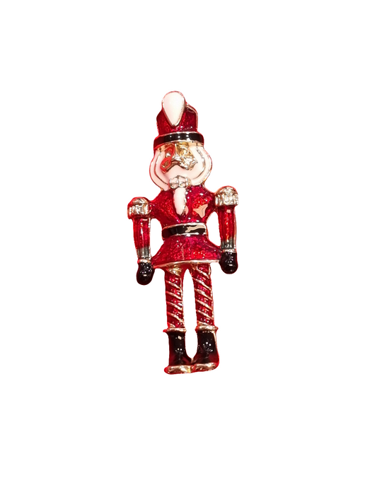 European Glass Christmas ornament of a Nutcracker | Brooch V
