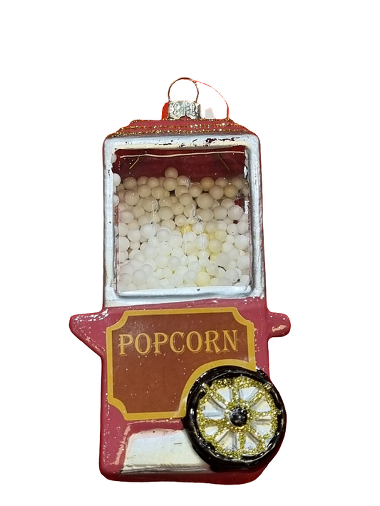 European Glass Christmas ornament of a Popcorn Machine (K)