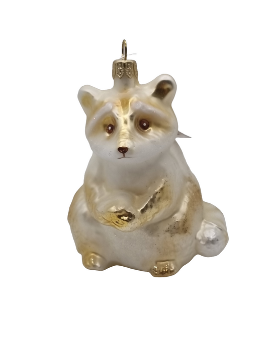 European Glass Christmas ornament of a Raccoon (R)