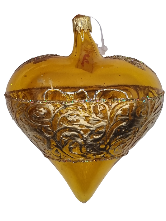 European Glass Christmas ornament of a Bauble | Heart (F)