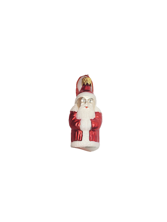 European Glass Christmas ornament of a Santa with Beard (C)