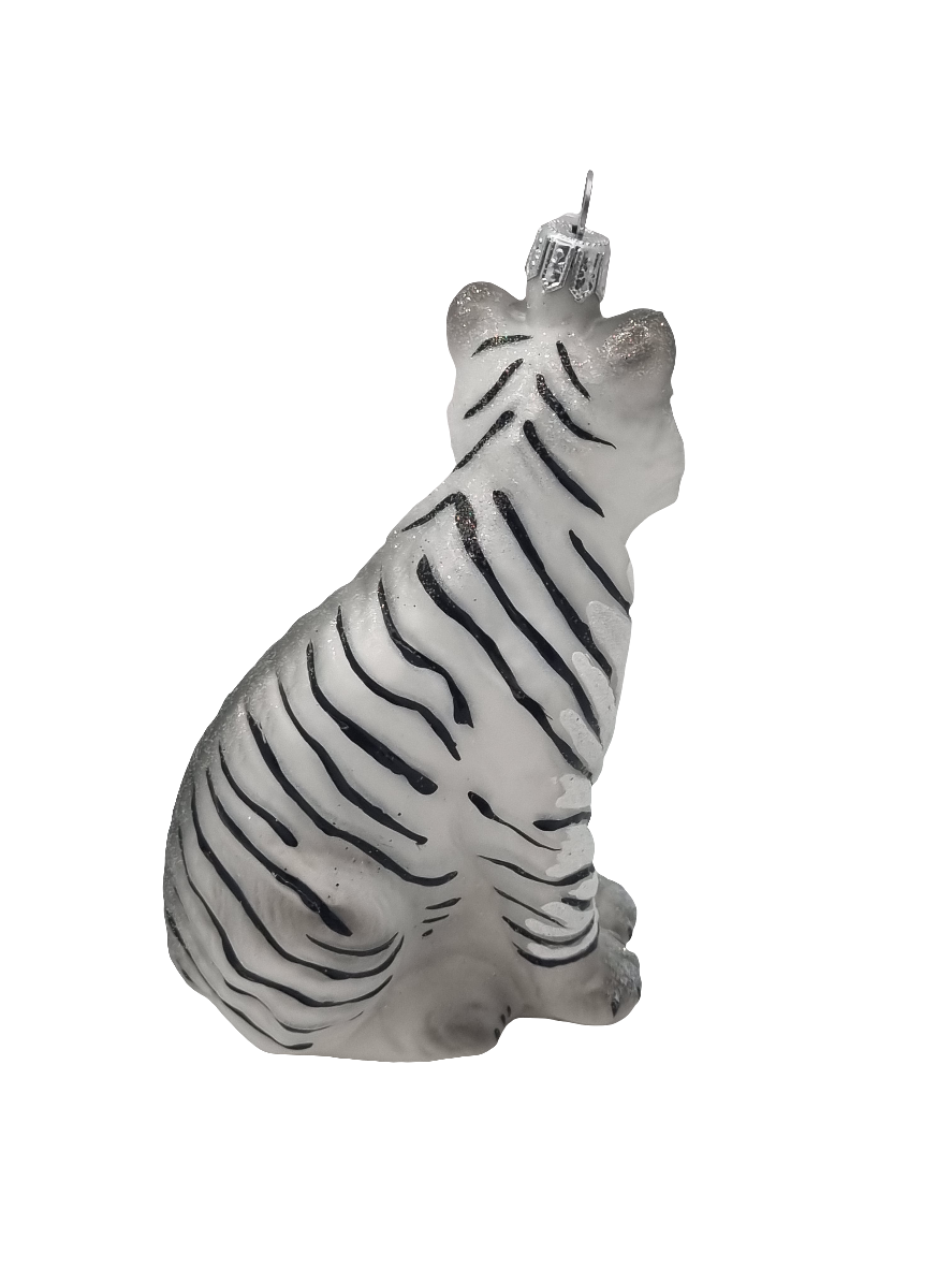European Glass Christmas ornament of a Tiger (V)