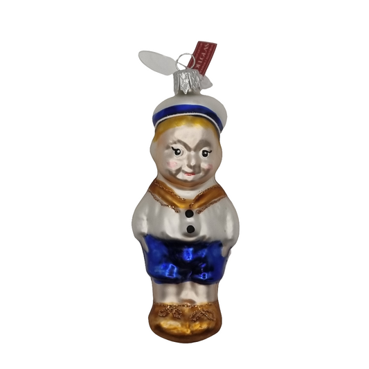 European Glass Christmas ornament of a Schoolboy (G)