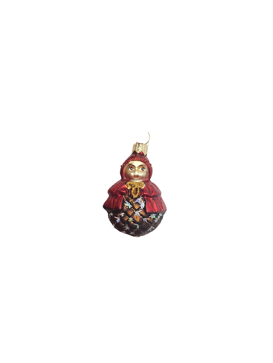 European Glass Christmas ornament of a Pinecone Lady (N)
