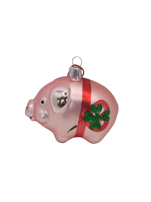 European Glass Christmas ornament of a Pig (E)