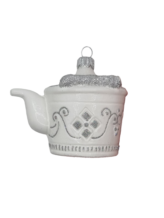 European Glass Christmas ornament of a Teapot (T)