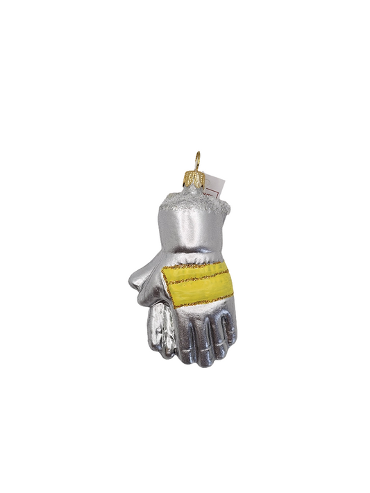 European Glass Christmas ornament of a Gloves silver (M)