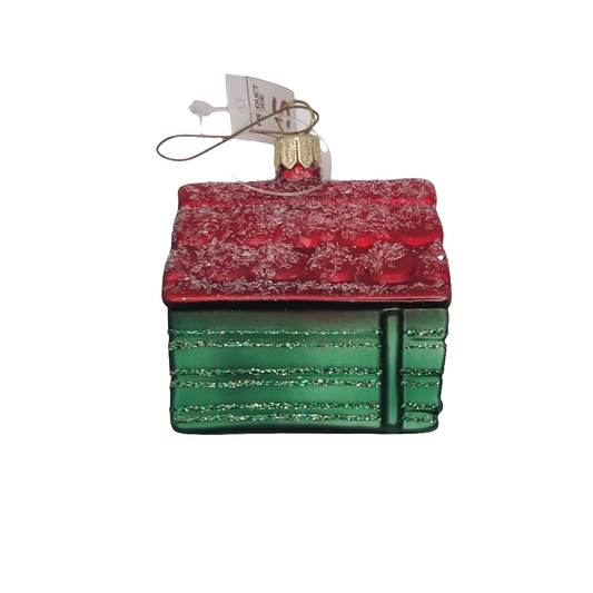 European Glass Christmas ornament of a Dogs | Kennel Dog House (S)