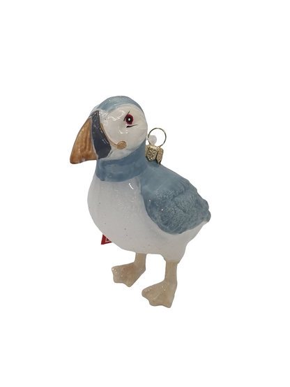 European Glass Christmas ornament of a Bird | Puffin (V)