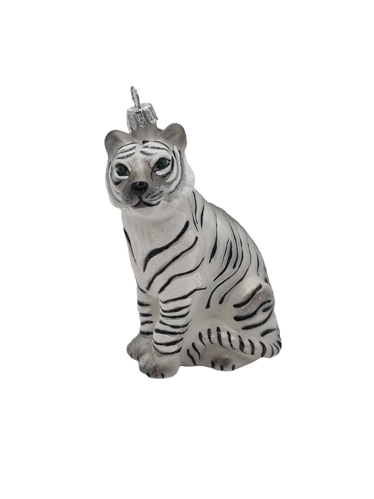 European Glass Christmas ornament of a Tiger (V)