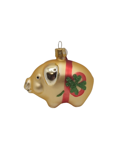 European Glass Christmas ornament of a Pig (E)