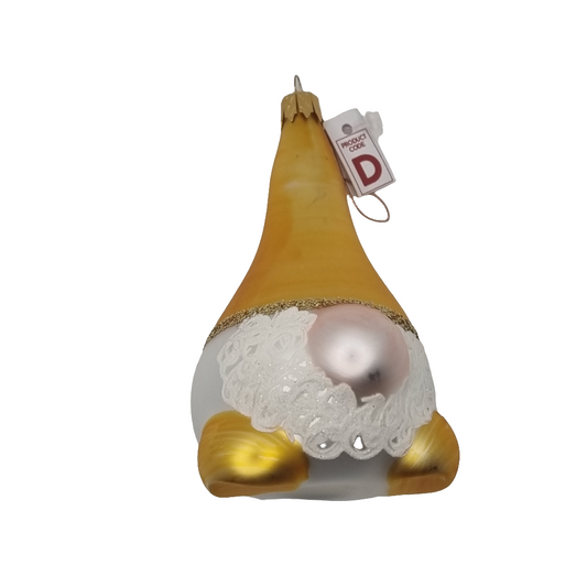 European Glass Christmas ornament of a Gnome Nose Pointy Hat (D)