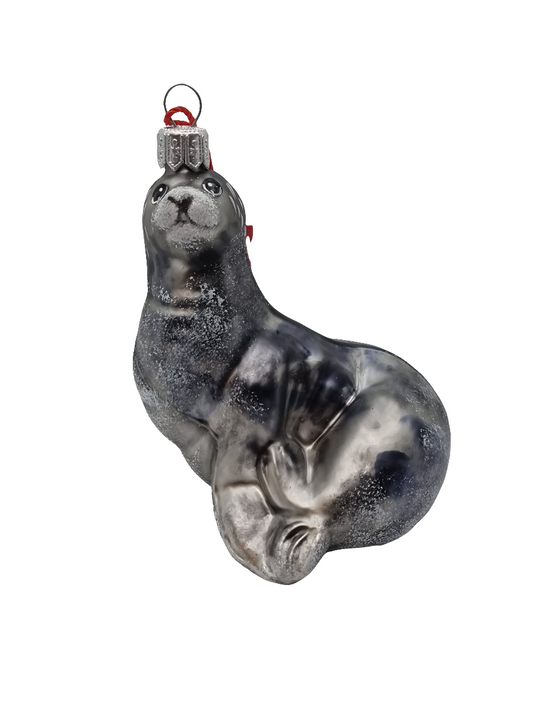 European Glass Christmas ornament of a Seal (O)