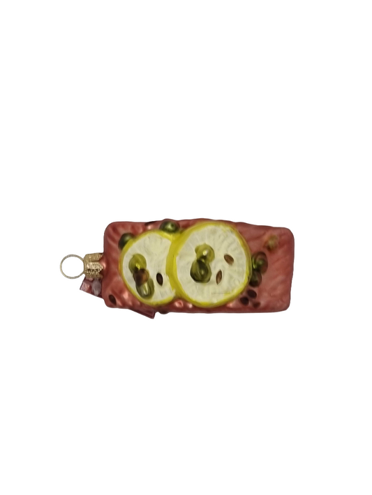European Glass Christmas ornament of a Salmon lemon (L)