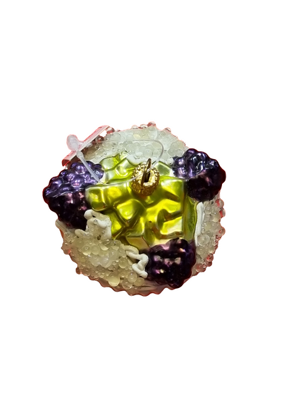 European Glass Christmas ornament of a Cream Cupcake with Berries (H)