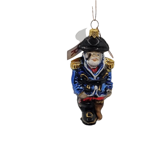 European Glass Christmas ornament of a Pirate with Pegleg (R)