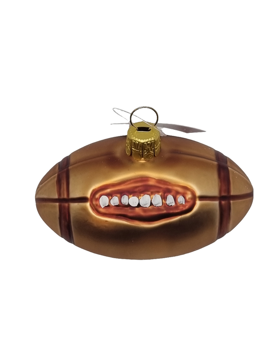 European Glass Christmas ornament of a NFL American Football (J)