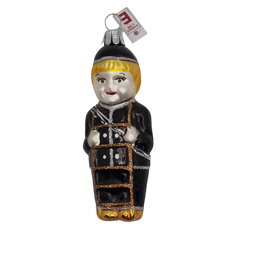 European Glass Christmas ornament of a Man ladder (E)