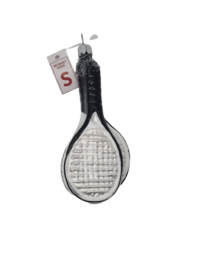 European Glass Christmas ornament of a Tennis racquet double (S)