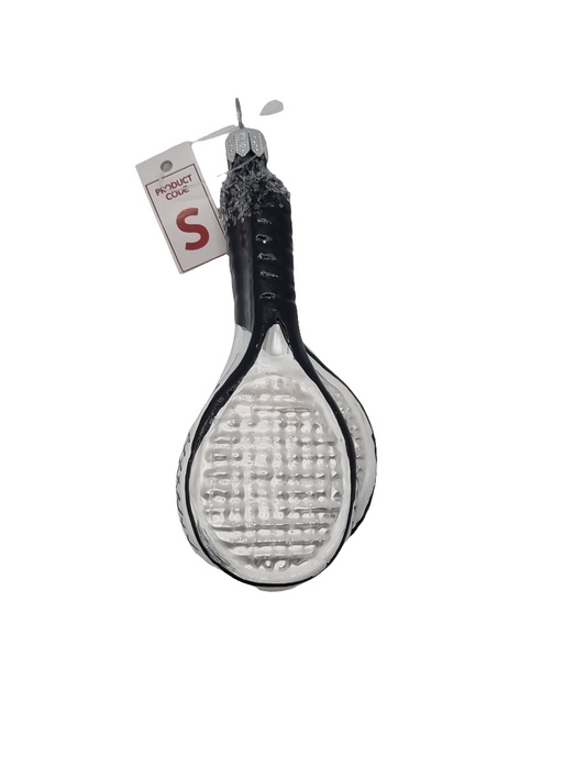 European Glass Christmas ornament of a Tennis racquet double (S)
