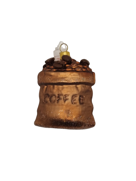 European Glass Christmas ornament of a Coffee | Bag/Sack of Beans (L)