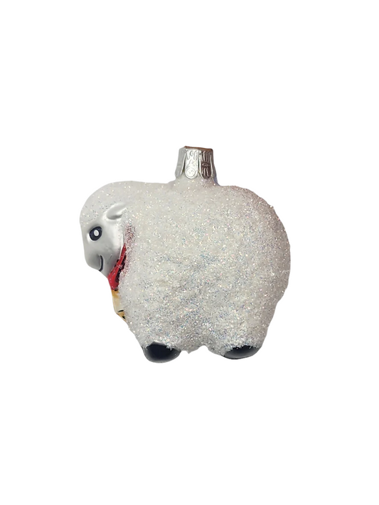 European Glass Christmas ornament of a Sheep (E)