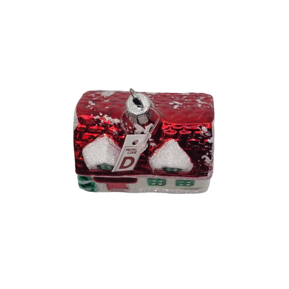 House Red Roof Christmas Tree Red Door (D)