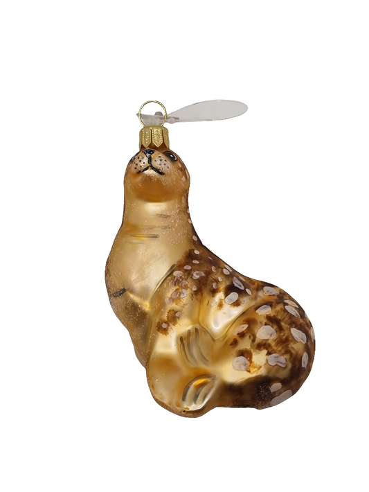 European Glass Christmas ornament of a Seal (R)