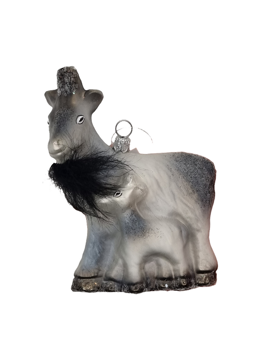 European Glass Christmas ornament of a Goat (V)